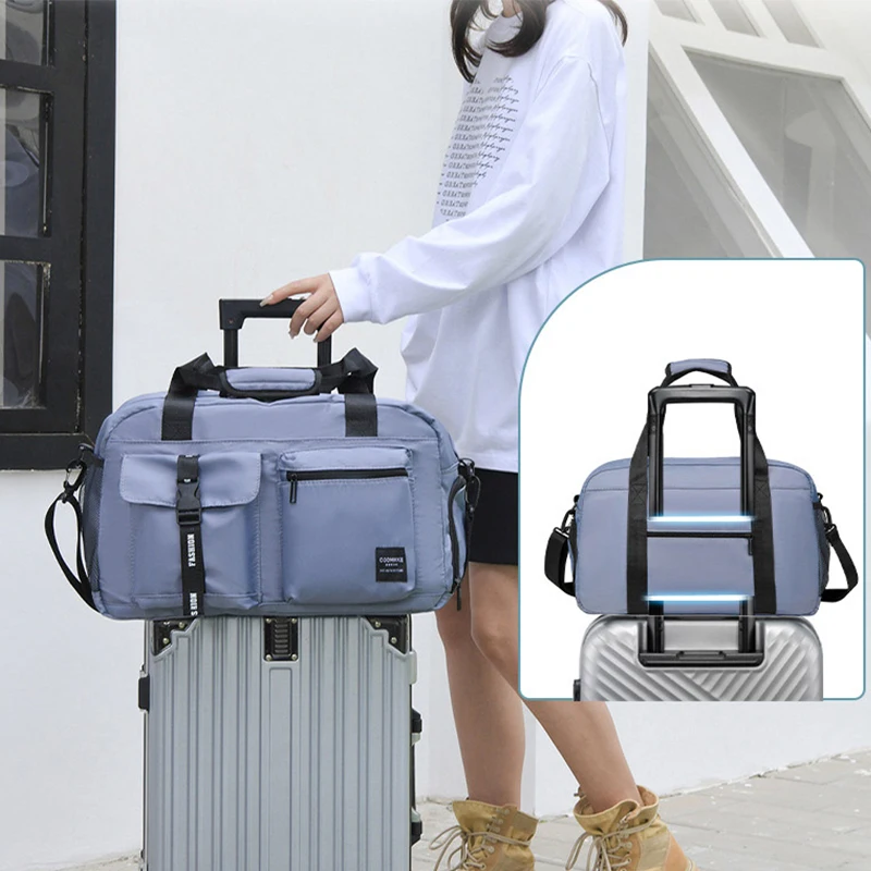 Women'S Yoga Bags - 大型フィットネスバッグスポーツハンドバッグ女性ドライウェットシューズポケットシングルショルダークロスボディ水泳ヨガジム旅行バックパックダッフル