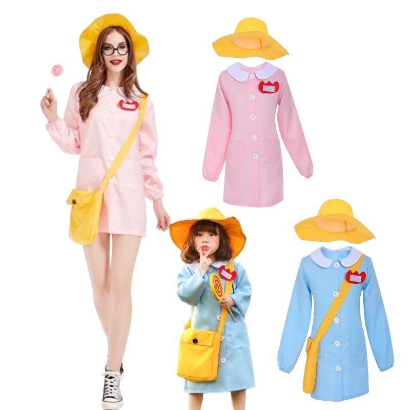 Women'S Japanese Bags - 素敵な日本の幼稚園制服スーツ親子コスプレ衣装ドレスバッグ帽子付き3点セットハロウィンパーティー