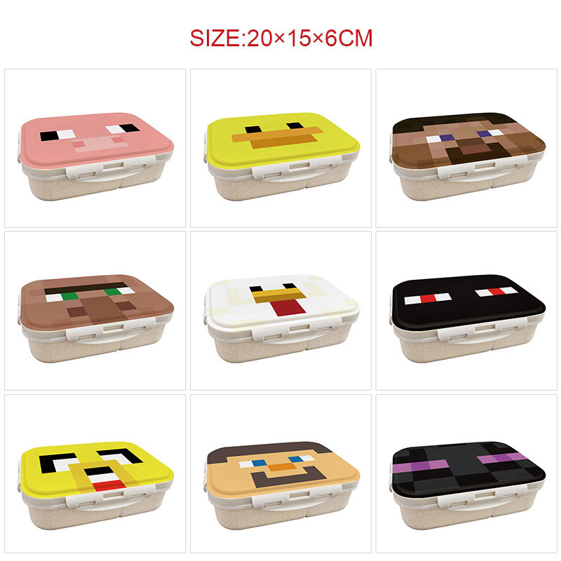 Women'S Japanese Bags - Minecrafted 3ピース日本風断熱ランチボックス、取り外し可能なハンドルと蓋付き、女性、バックパッキング、オフィスに最適