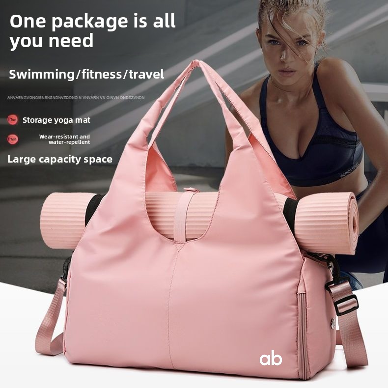 Women'S Yoga Bags - 女性用大容量ヨガフィットネスバッグ ユニセックス短距離旅行用ダッフルバッグ ハンドショルダーポータブル旅行収納スポーツバッグ