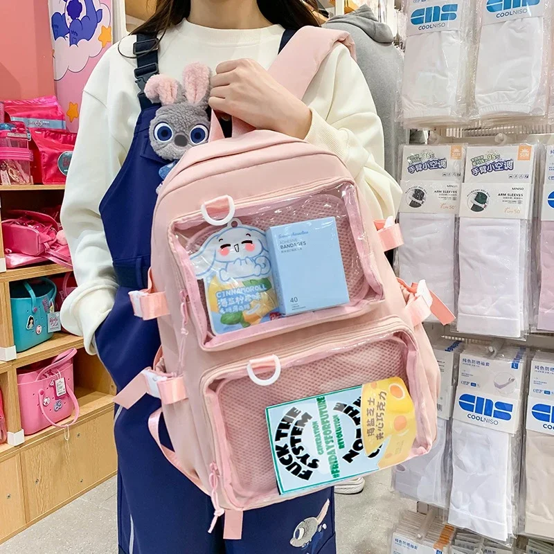 Women'S Japanese Bags - 日本のかわいいイタバッグ女性用新作2026透明バックパック女性用大容量イタバックパック大学生JK向けスクールバッグ