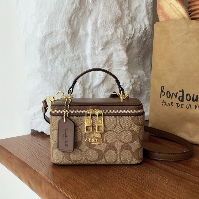 Women Vanity Bags - レディース ヴィンテージ ハンドバッグ 2026年新作 モノグラムプリント クロスボディバッグ