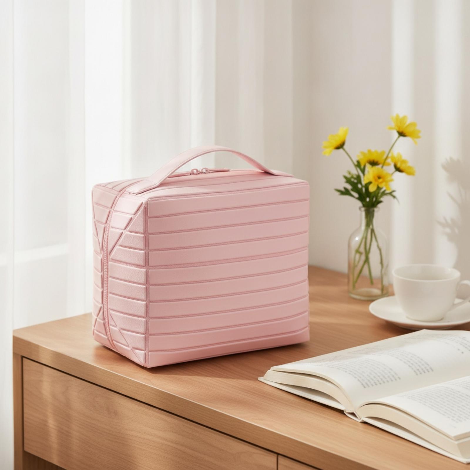 女性用コスメポーチ 大容量 幾何学模様ストライプ メイクアッ - Women Vanity Bags のレビューと価格