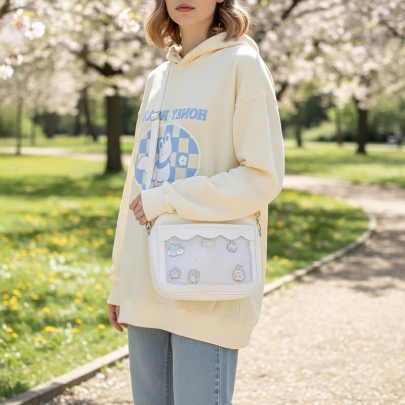 おしゃれな日本製イタバッグ 女性用 耐久性のあるPU素材 透 - Women'S Japanese Bags のレビューと価格