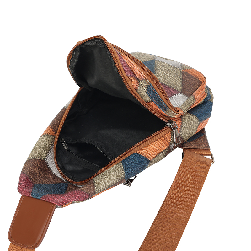 パッチワーク柄チェストバッグ ユニセックス ファッション カ - Women Bags Pack のレビューと価格