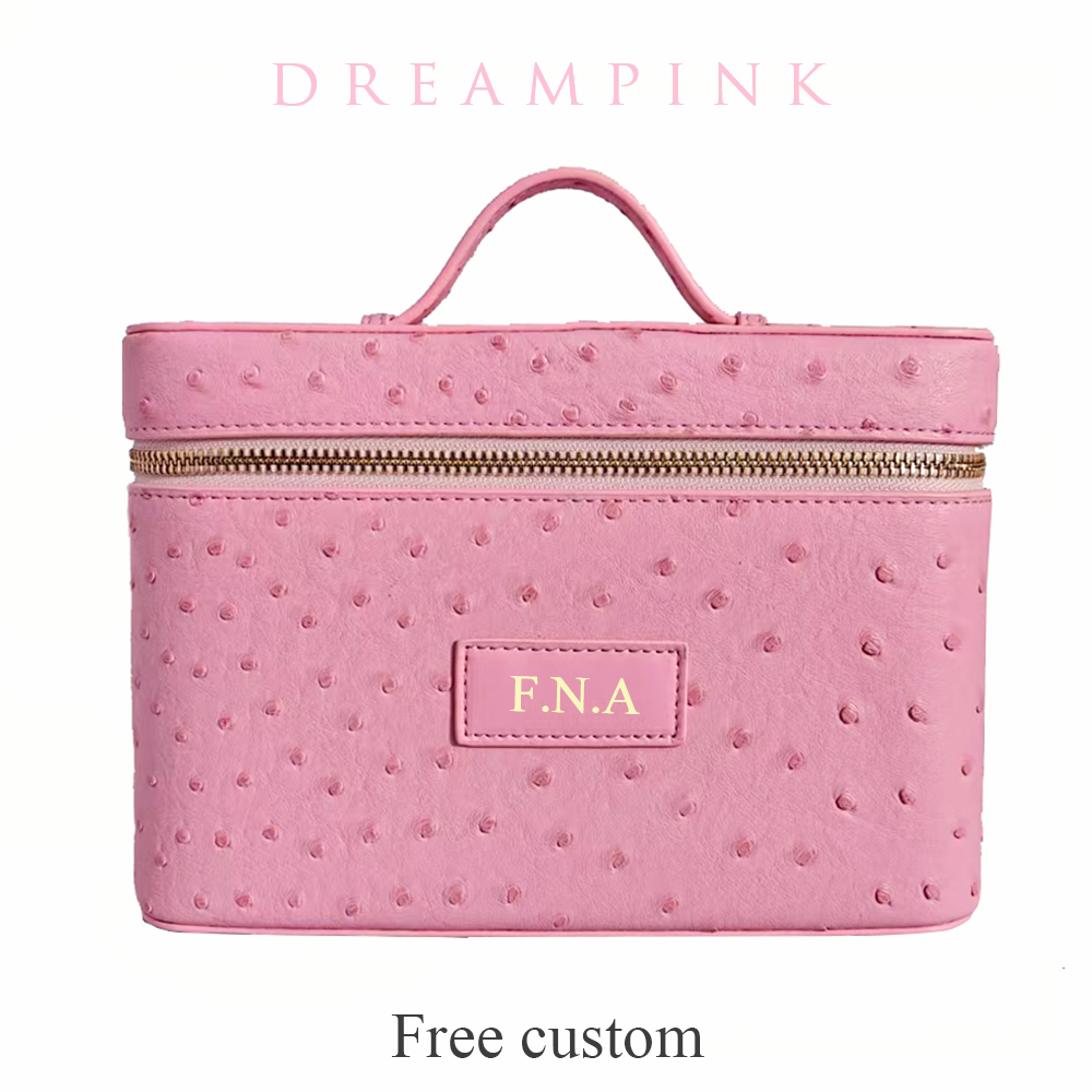 高級ダチョウモックレザー女性用メイクアップバニティバッグ、カ - Women Vanity Bags のレビューと価格