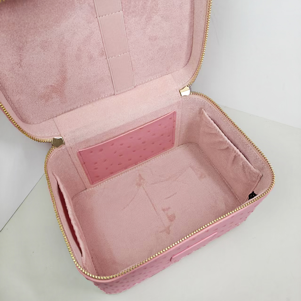 高級ダチョウモックレザー女性用メイクアップバニティバッグ、カ - Women Vanity Bags のレビューと価格