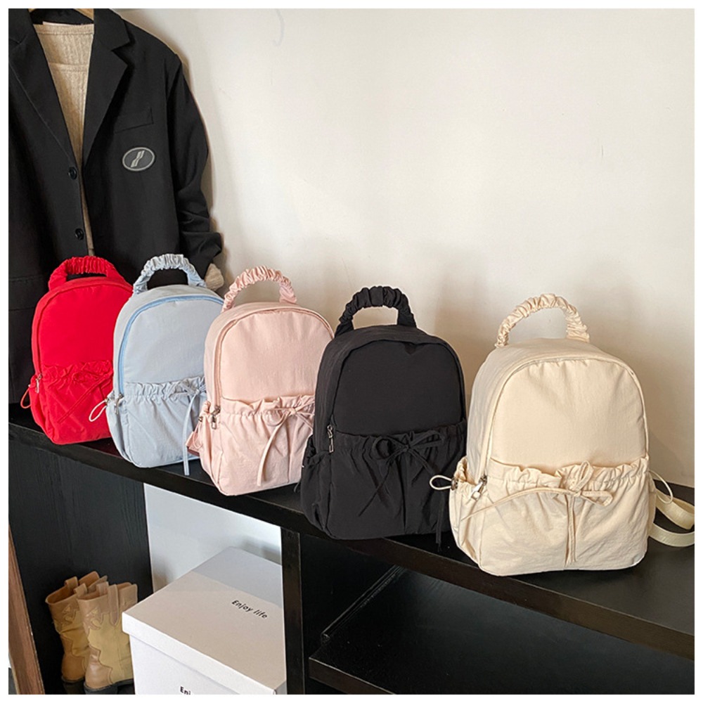 和風の女性用バックパック、軽量ファッション学生バッグ、リボン - Women'S Japanese Bags のレビューと価格