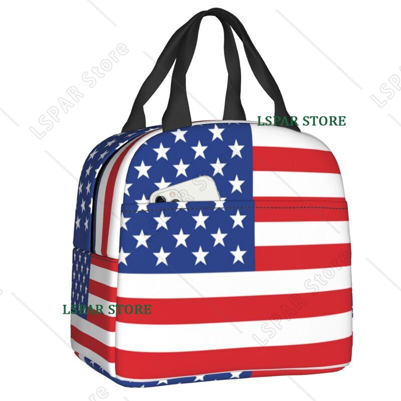 米国アメリカ国旗断熱ランチバッグ女性用米国米国星柄ポータブル - Women Bags Usa のレビューと価格