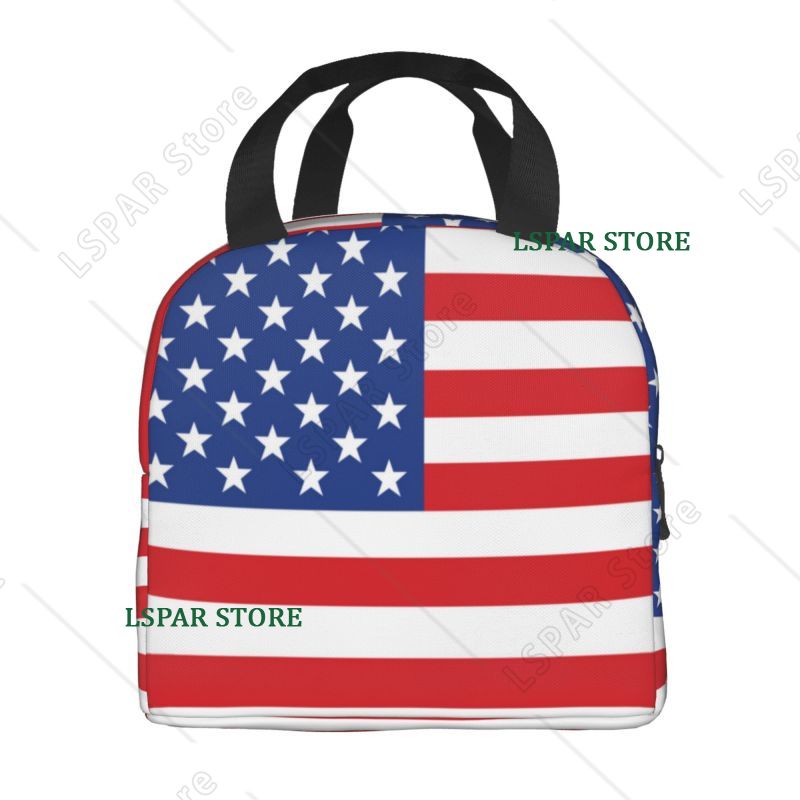 米国アメリカ国旗断熱ランチバッグ女性用米国米国星柄ポータブル - Women Bags Usa のレビューと価格