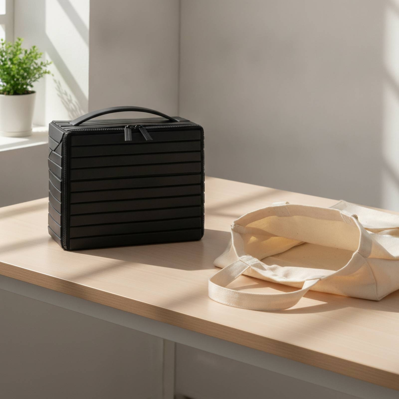ハンドル付き化粧品バッグ 構造化されたハードシェルメイクアッ - Box Bag Rigid のレビューと価格