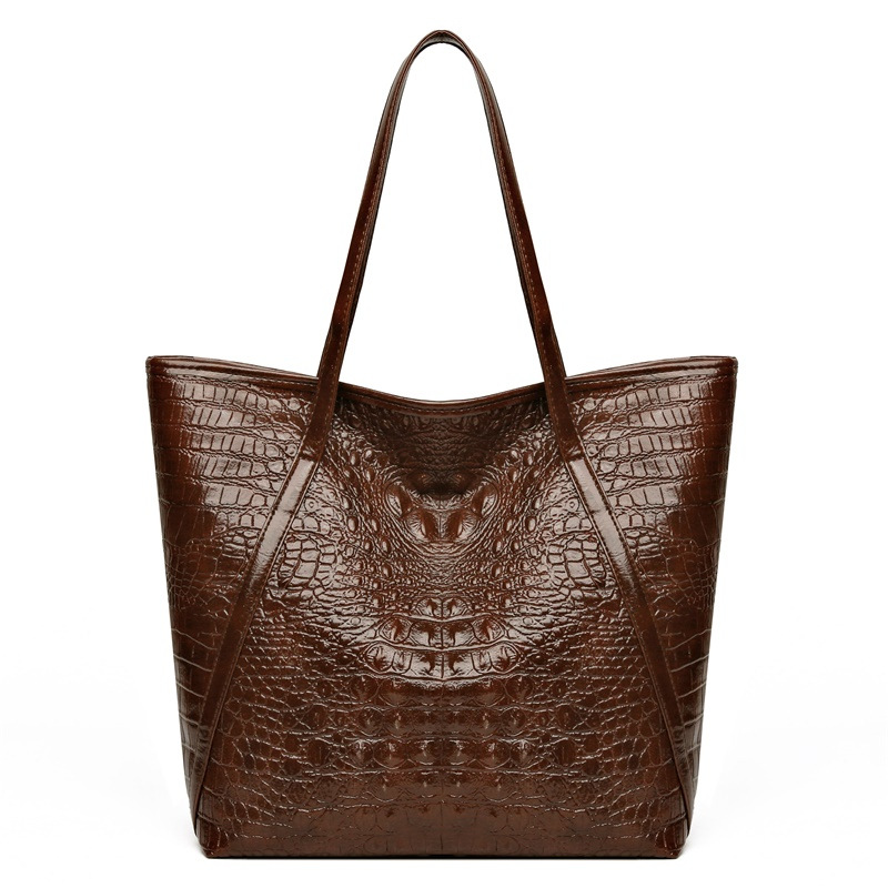 シンプルで多用途なワニ柄トートバッグ大容量ファッションハンド - Women'S Tote Bags Designer のレビューと価格