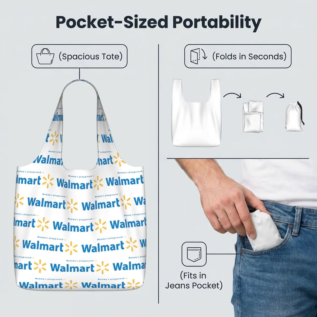 ウォルマート ショッピングトートバッグ キャンバス 大容量  - Women Bags Walmart のレビューと価格