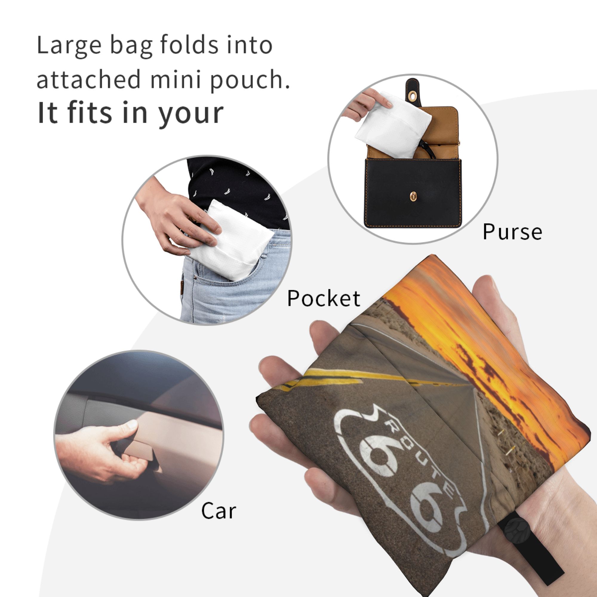 ルート 66 食料品ショッピングトートバッグ女性ファッション - Women Bags Usa のレビューと価格