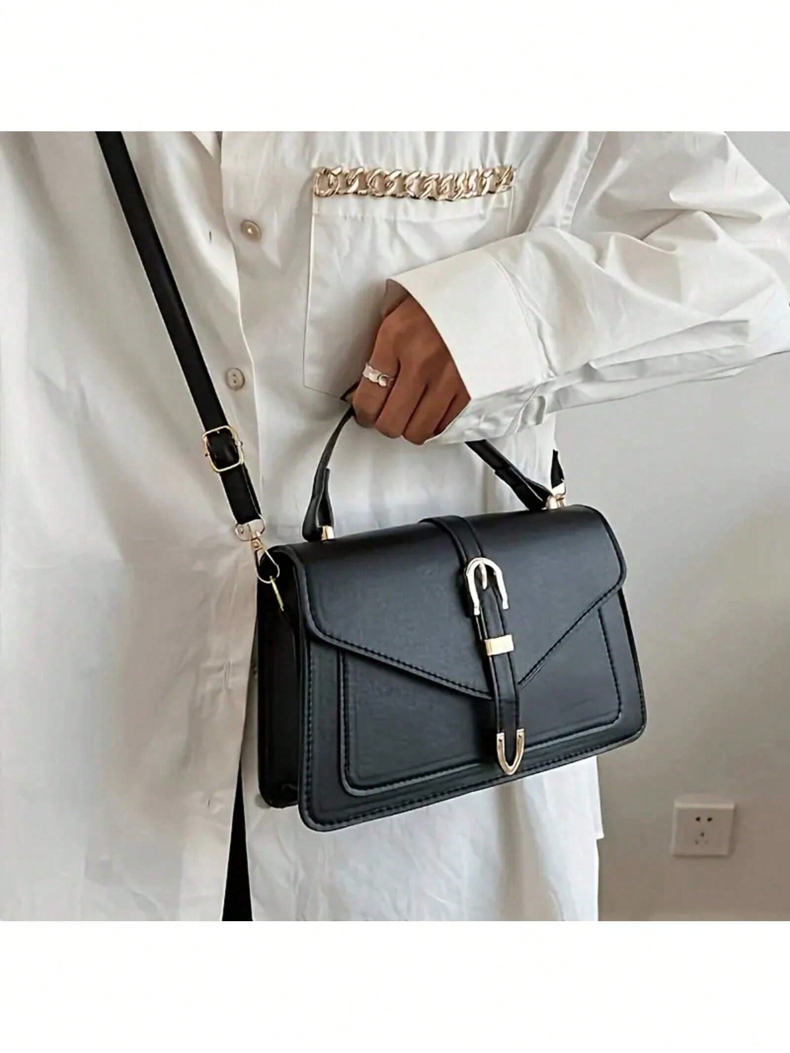 女性用PUレザーハンドバッグ エレガントなフラップスクエアシ - Women Bags For Gift のレビューと価格