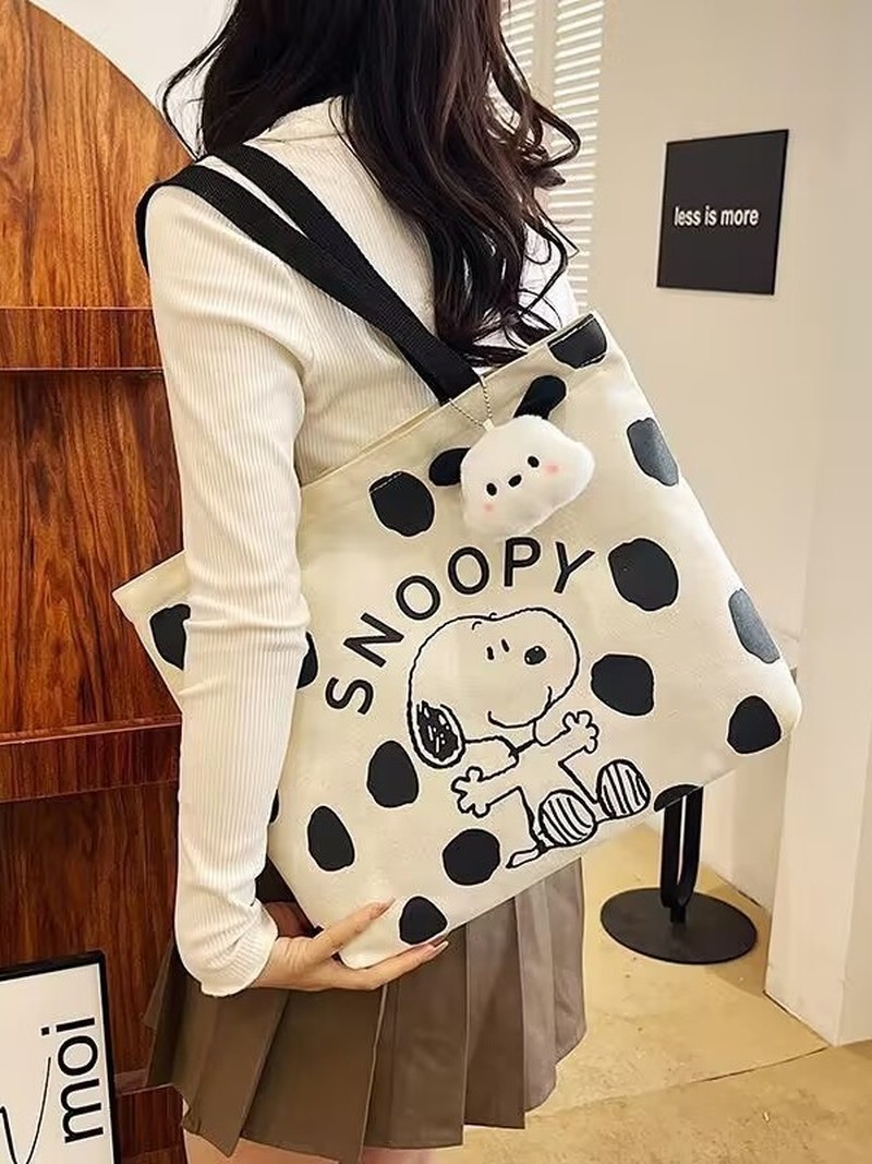 漫画スヌーピーキャンバスショルダーバッグ女性用大容量トートバ - Women Bags For Gift のレビューと価格
