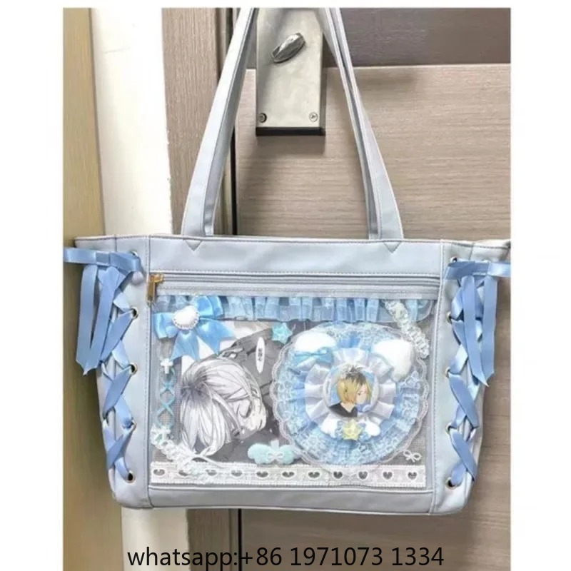 新しい甘いロリータピンクイタバッグ女性日本透明大容量トートバ - Women'S Japanese Bags のレビューと価格