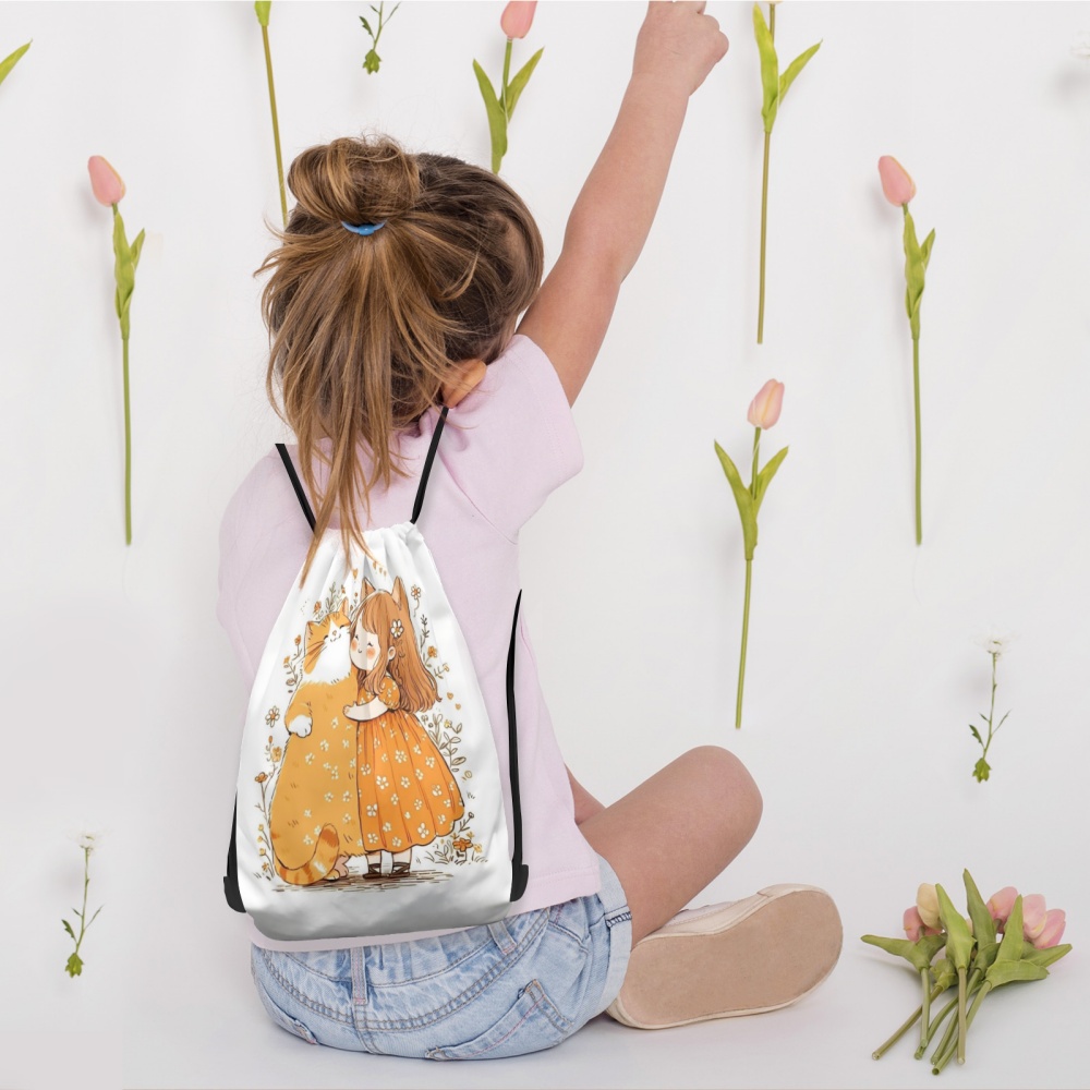 1PC かわいい女の子プリントカスタムテキスト巾着バックパッ - Women'S Yoga Bags のレビューと価格