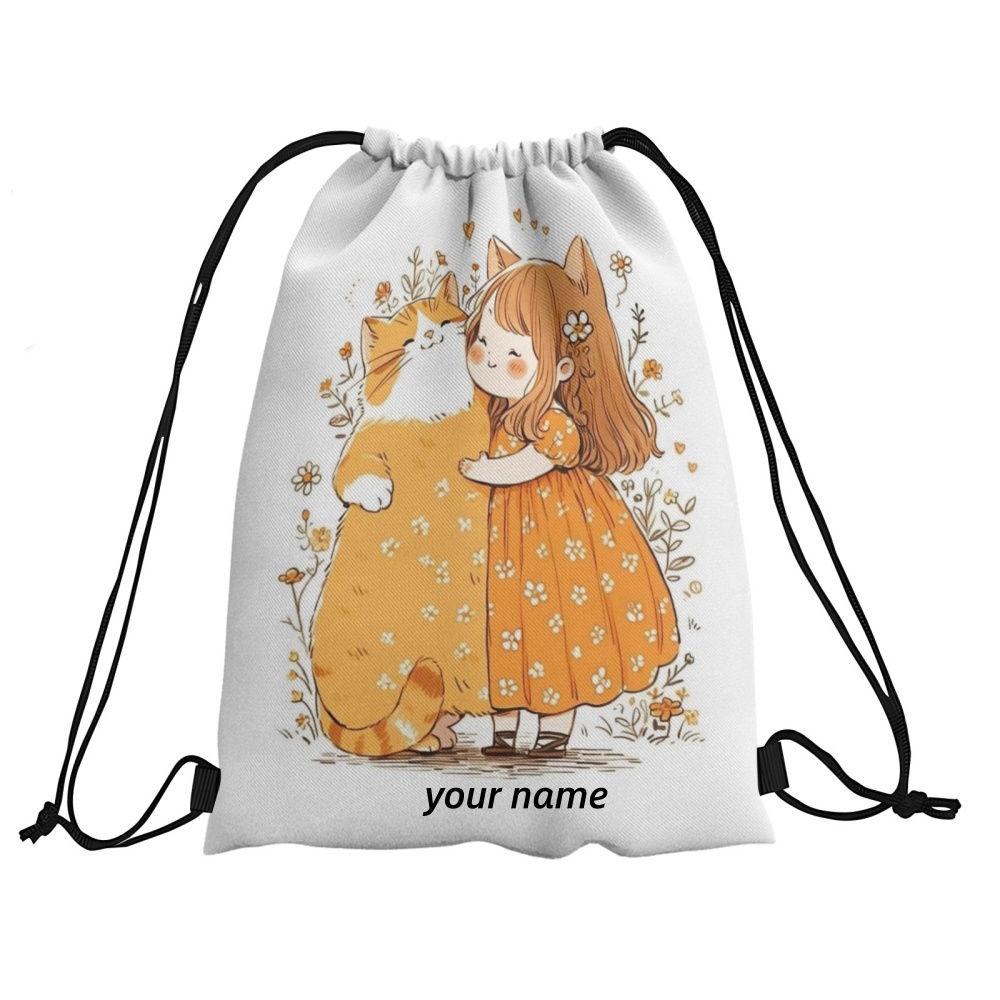 1PC かわいい女の子プリントカスタムテキスト巾着バックパッ - Women'S Yoga Bags のレビューと価格