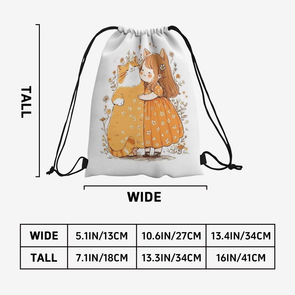 1PC かわいい女の子プリントカスタムテキスト巾着バックパッ - Women'S Yoga Bags のレビューと価格
