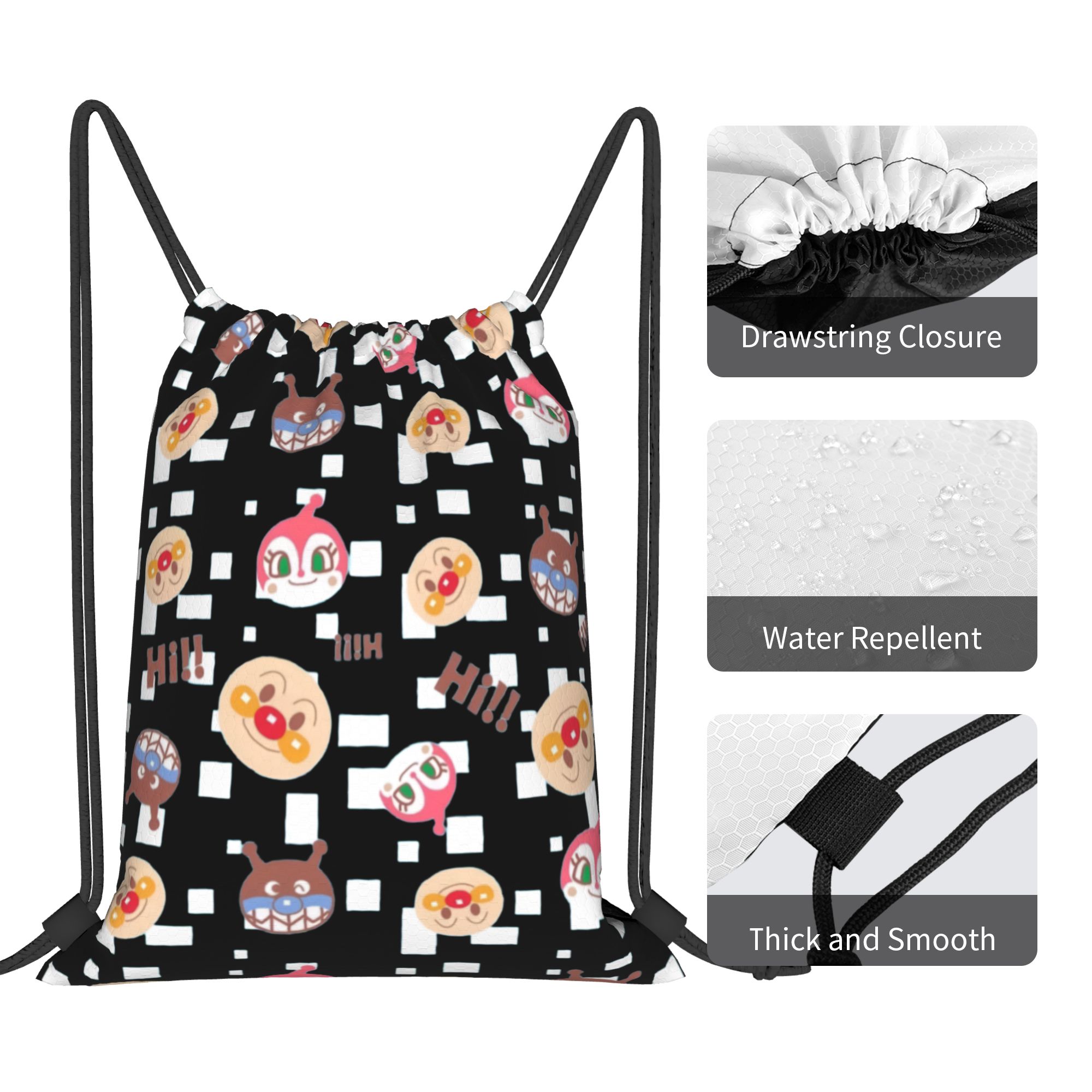 カスタムアンパンマン巾着バックパックバッグ男性女性軽量漫画ジ - Women'S Yoga Bags のレビューと価格