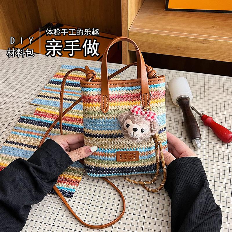DIYニットバッグ - 初心者セット - レインボーニットレ - Women'S Retro Bags のレビューと価格