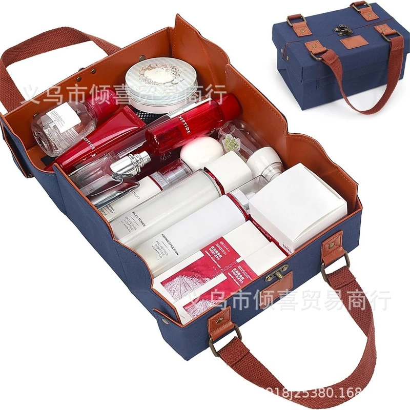 レザー製マグネット式メイクアップトートバッグ、化粧品オーガナ - Women Vanity Bags のレビューと価格