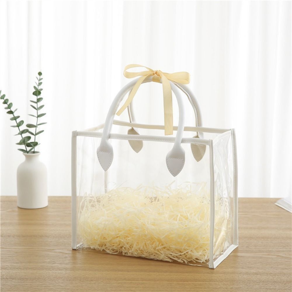防水透明ギフトバッグ 大容量 軽量 ハンドル付き包装トート  - Women Bags For Eid のレビューと価格