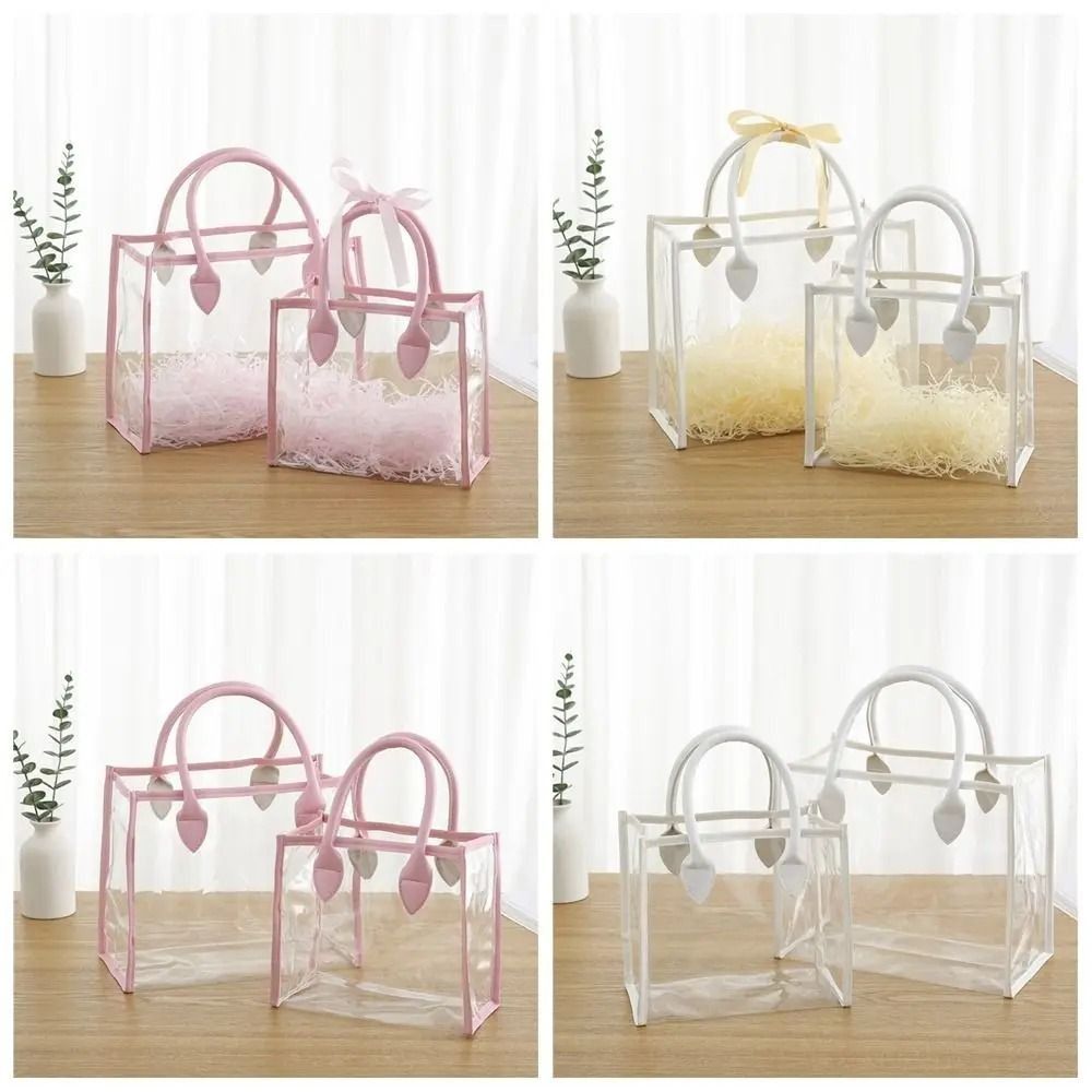 防水透明ギフトバッグ 大容量 軽量 ハンドル付き包装トート  - Women Bags For Eid のレビューと価格