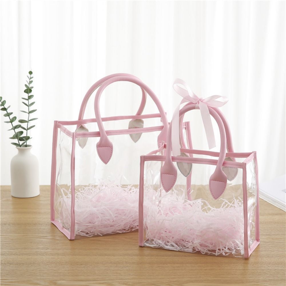 防水透明ギフトバッグ 大容量 軽量 ハンドル付き包装トート  - Women Bags For Eid のレビューと価格