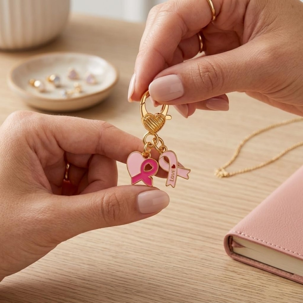 6～24個入り ピンクリボンが付いた乳がん啓発キーホルダー、 - Women Bags For Eid のレビューと価格