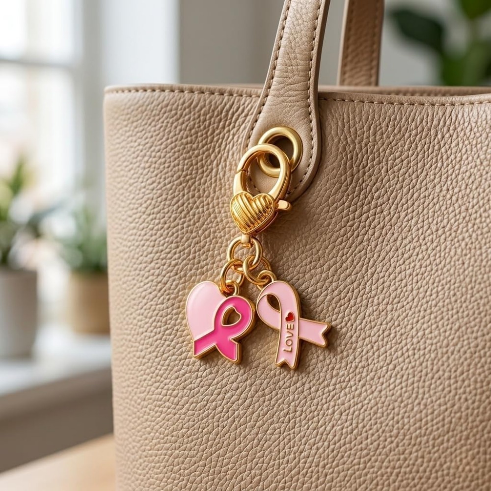 6～24個入り ピンクリボンが付いた乳がん啓発キーホルダー、 - Women Bags For Eid のレビューと価格