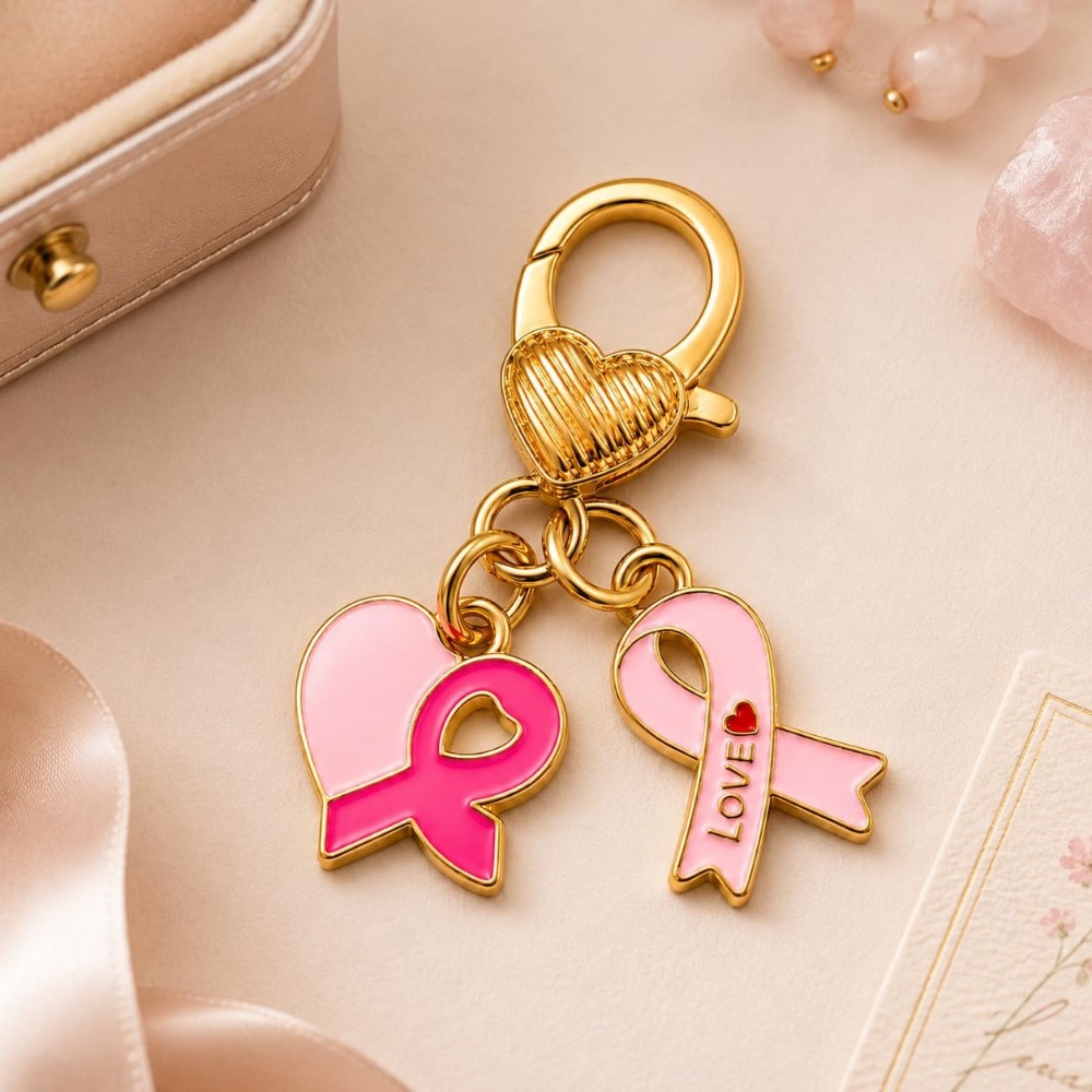 6～24個入り ピンクリボンが付いた乳がん啓発キーホルダー、 - Women Bags For Eid のレビューと価格