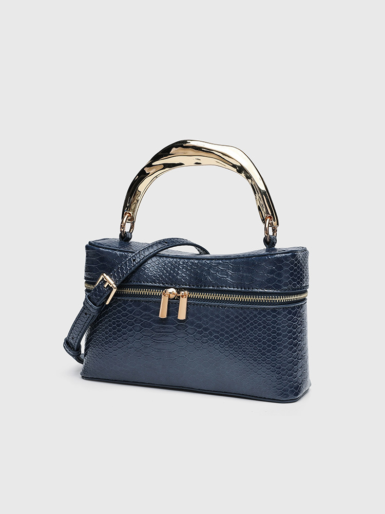 PUレザーボックスバッグ クロコダイルエンボス加工 トップハ - Women Vanity Bags のレビューと価格