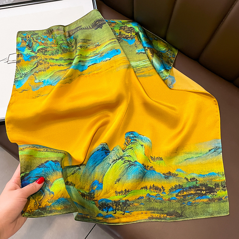 千マイルの江山を描いたレトロな中国風の薄い春夏風景画53シル - Women'S Retro Bags のレビューと価格