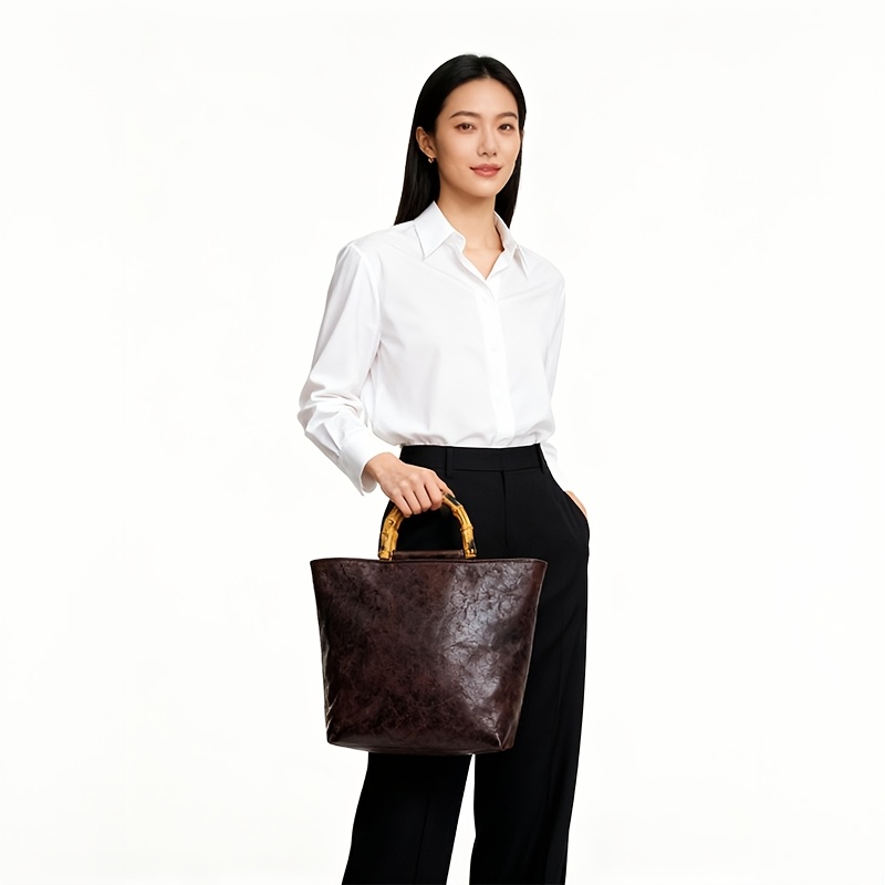 ヴィンテージ風クラック加工の大容量トートバッグ（女性用）、高 - Women'S Tote Bags Designer のレビューと価格
