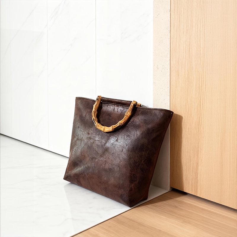 ヴィンテージ風クラック加工の大容量トートバッグ（女性用）、高 - Women'S Tote Bags Designer のレビューと価格