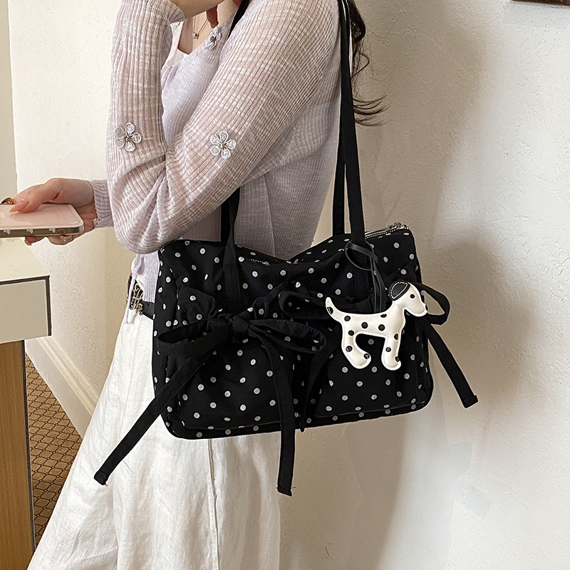 新しいファッションポルカドットトートバッグ女性弓デザイン大容 - Women'S Tote Bags Designer のレビューと価格