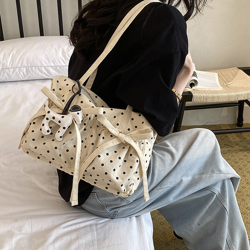 新しいファッションポルカドットトートバッグ女性弓デザイン大容 - Women'S Tote Bags Designer のレビューと価格