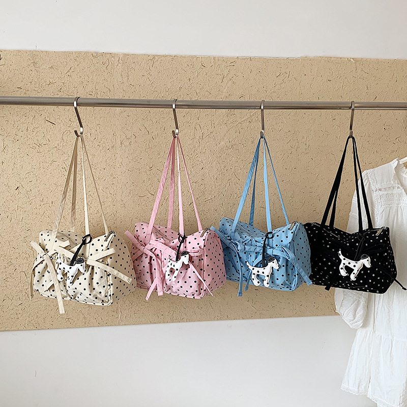 新しいファッションポルカドットトートバッグ女性弓デザイン大容 - Women'S Tote Bags Designer のレビューと価格