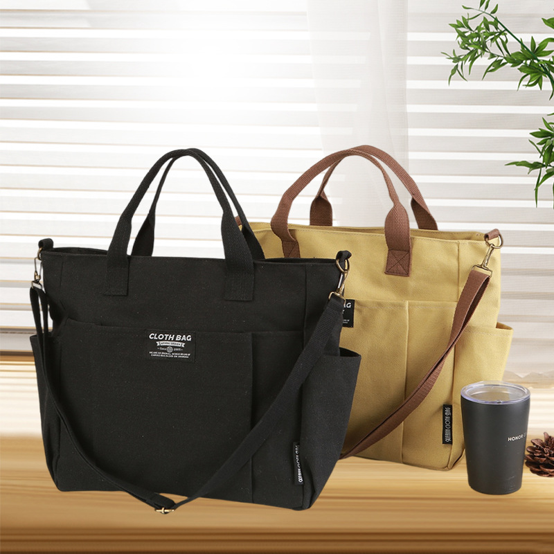 キャンバストートバッグ、厚みのある多ポケットハンドバッグ、和 - Women'S Japanese Bags のレビューと価格